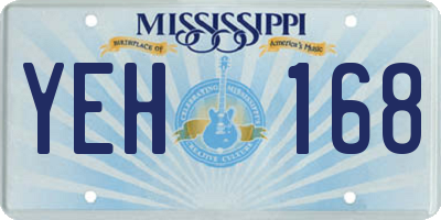 MS license plate YEH168