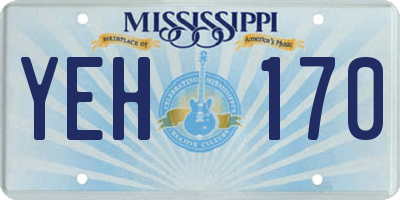 MS license plate YEH170