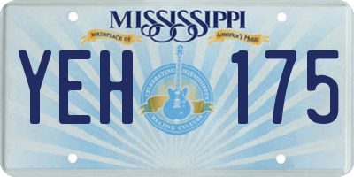 MS license plate YEH175