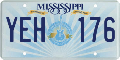 MS license plate YEH176