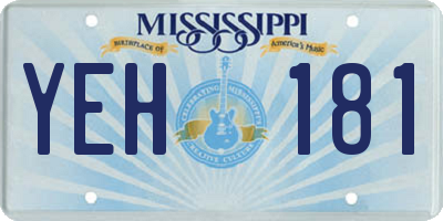 MS license plate YEH181