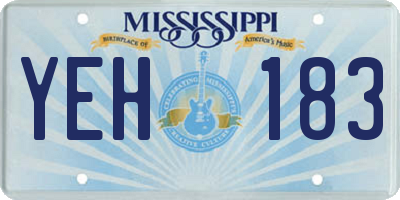 MS license plate YEH183