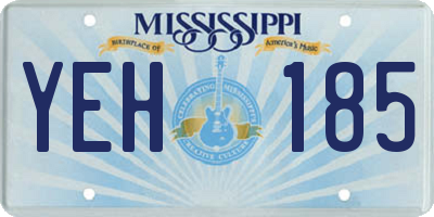 MS license plate YEH185