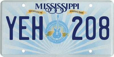 MS license plate YEH208