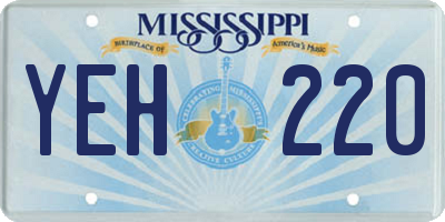 MS license plate YEH220