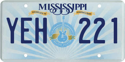 MS license plate YEH221