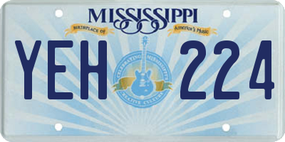 MS license plate YEH224