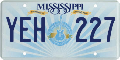 MS license plate YEH227