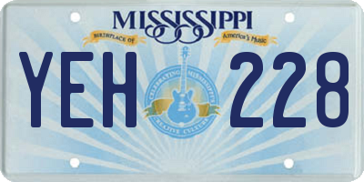 MS license plate YEH228