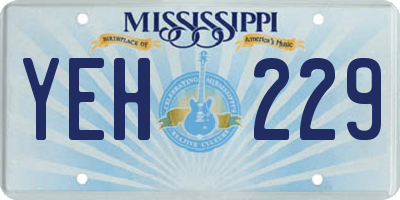MS license plate YEH229