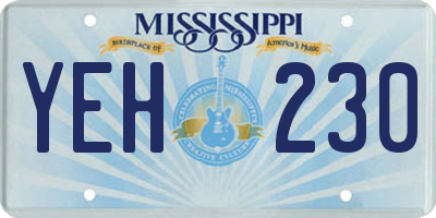 MS license plate YEH230