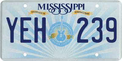 MS license plate YEH239