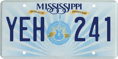 MS license plate YEH241