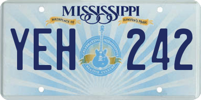 MS license plate YEH242