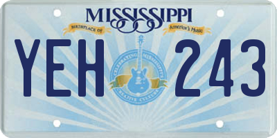 MS license plate YEH243
