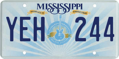MS license plate YEH244