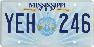 MS license plate YEH246