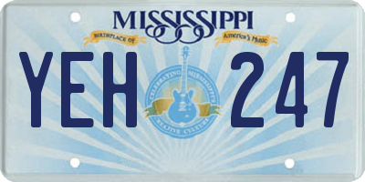 MS license plate YEH247