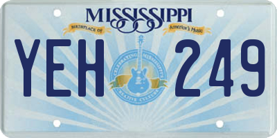 MS license plate YEH249