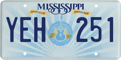 MS license plate YEH251