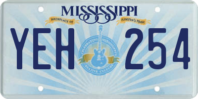MS license plate YEH254