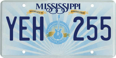 MS license plate YEH255