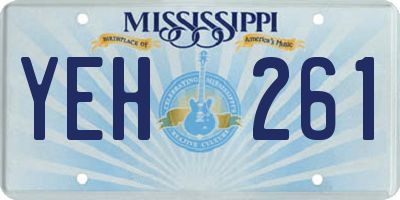 MS license plate YEH261