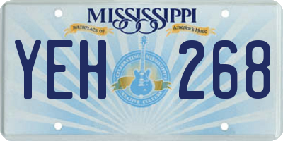 MS license plate YEH268
