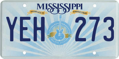 MS license plate YEH273