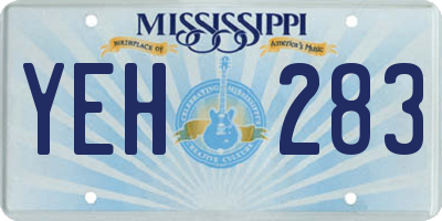 MS license plate YEH283