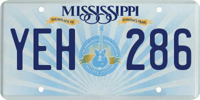 MS license plate YEH286