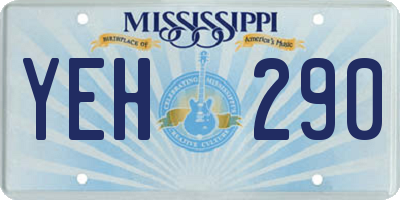 MS license plate YEH290