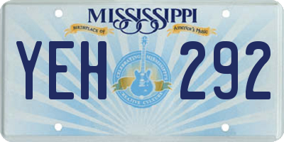 MS license plate YEH292