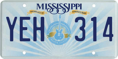 MS license plate YEH314