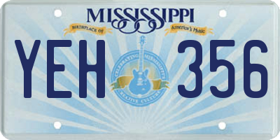 MS license plate YEH356