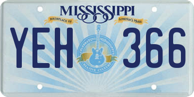 MS license plate YEH366