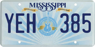 MS license plate YEH385