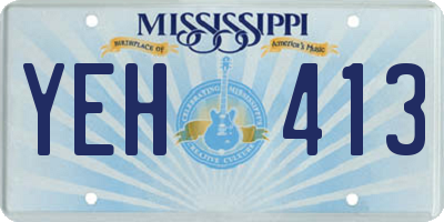 MS license plate YEH413