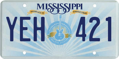 MS license plate YEH421