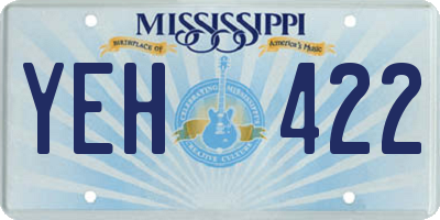 MS license plate YEH422