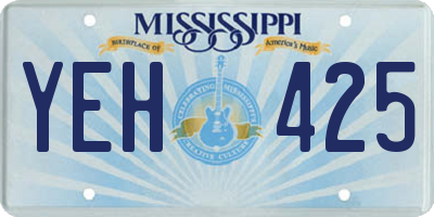 MS license plate YEH425