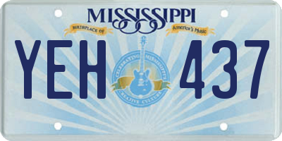 MS license plate YEH437
