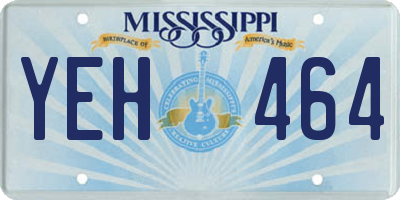 MS license plate YEH464