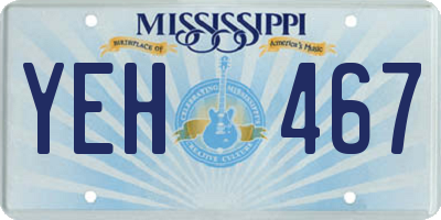 MS license plate YEH467
