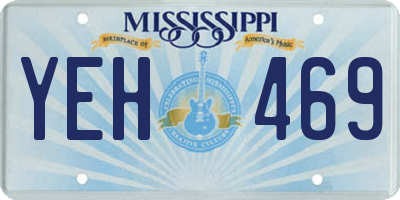 MS license plate YEH469