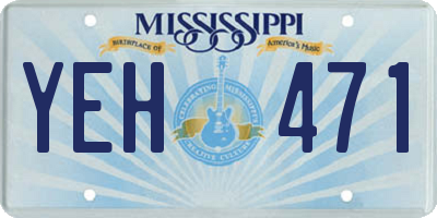 MS license plate YEH471