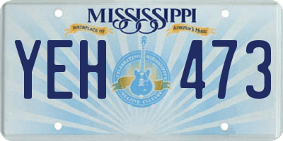 MS license plate YEH473
