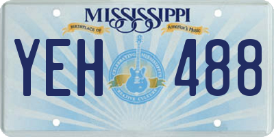 MS license plate YEH488
