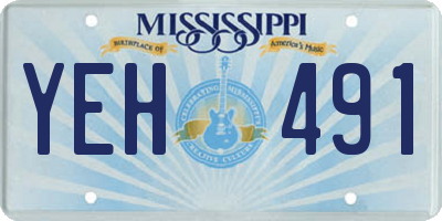 MS license plate YEH491