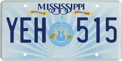 MS license plate YEH515